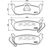 Brake pads P 37 011 BREMBO for JEEP GRAND CHEROKEE III COMMANDER