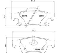 Brake Pads Set fits JEEP GRAND CHEROKEE Mk4 6.4 Rear 2011 on ESG Brembo Quality