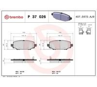 Brake pads P 37 026 BREMBO for JEEP WRANGLER IV