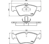 P50023 Front Brake Pad Set 4x Pads Prepared For Wear Indicator Braking By Brembo