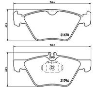 Brake pads P 50 026 BREMBO for MERCEDES-BENZ CHRYSLER