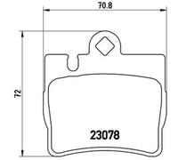 Brembo Brake Pad Set Rear With Anti-Squeak Plate Fits Mercedes-Benz S-Class
