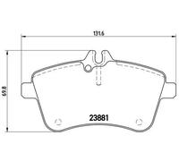 P50057 Front Brake Pad Set 4x Pads Prepared For Wear Indicator Braking By Brembo