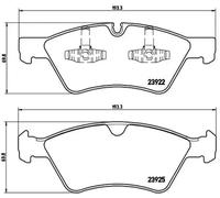 P50063 Front Brake Pad Set 4x Pads Prepared For Wear Indicator Braking By Brembo