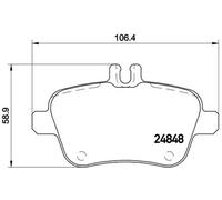 P50091 Rear Brake Pad Set 4x Pads Prepared For Wear Indicator Braking By Brembo