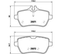 BREMBO P50103 Brake Pad Set Rear With Brake Caliper Screws Fits Mercedes-Benz SL