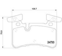 P50110 Rear Brake Pad Set 4x Pads Prepared For Wear Indicator Braking By Brembo