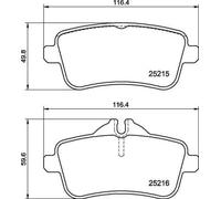 Brake pads P 50 156 BREMBO for MERCEDES-BENZ GL-CLASS GLE Coupe GLS
