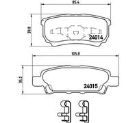 Brake pads P 54 034 BREMBO for MITSUBISHI DODGE CHRYSLER JEEP