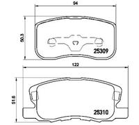 Brake pads P 54 046 BREMBO for MITSUBISHI COLT VI
