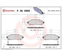 Brake pads P 56 096E BREMBO for NISSAN LEAF NV200 Van NV200 / EVALIA Bus