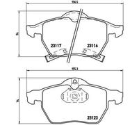 Brembo Brake Pad Set P 59 048 Front with Anti-Squeak Plate - Saab 9-3/9-5, Opel Astra/G Zafira
