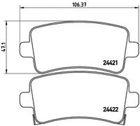 Brembo P59060 Rear Disc Brake Pad - Set of 4