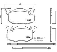 Brake pads P 61 044 BREMBO for CITROËN PEUGEOT MEGA