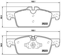 Brembo Brake Pad Set Front With Anti-Squeak Plate Fits Peugeot 508 508 SW