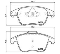 Brake Pad Set Front Braking Fits Citroen DS4 DS5 Ds DS 5 - Brembo P 61 117X