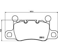 BREMBO Brake Pad Set Rear Axle Braking Fits Bentley Continental Porsche 911