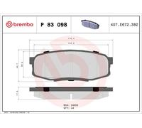 Brembo Brake Pads Set Rear P83098X - OE 0446602340 044660C010 0446660120 0446660160