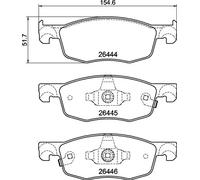 P83185 Front Brake Pad Set 4x Pads Acoustic Wear Indicator Braking By Brembo