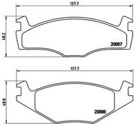 Brake pads P 85 024 BREMBO for VW SEAT
