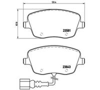P85077 Front Brake Pad Set 4x Pads Integrated Wear Indicator Braking By Brembo