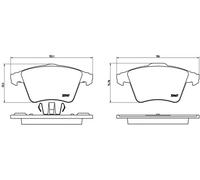 Brembo Front Brake Pad Set fits VW Transporter/Caravelle
