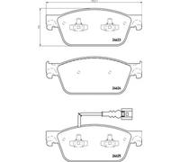 P85141 Front Brake Pad Set 4x Pads Integrated Wear Indicator Braking By Brembo