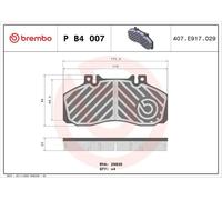 Brake pads P B4 007 BREMBO for MERCEDES-BENZ OPTARE PLAXTON