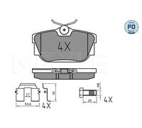 Brake pads Rear Axle 025 232 2417/PD MEYLE for VW TRANSPORTER Mk IV Van