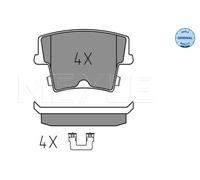 Meyle 025 241 6318 Brake Pad Set For Disc Rear Fits Chrysler 300C Lancia Thema