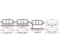 Brake pads Rear Axle 0876.41 REMSA for NISSAN INFINITI SUZUKI