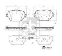 FEBI 176867 BRAKE PAD SET DISC BRAKE Rear