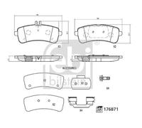 Brake Pads Set Rear 176871 Febi A0004203700 0004203700 A0004204504 0004204504