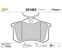 VALEO - Brake pads First - 301463 - Set of 4 pads - Rear axle - Fully equipped with mounted accessories
