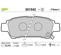 Brake pads Rear Axle 301542 VALEO for TOYOTA PREVIA / ESTIMA II AVENSIS VERSO