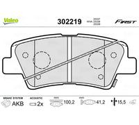 VALEO - Brake pads First - 302219 - Set of 4 pads - Rear axle - Fully equipped with mounted accessories