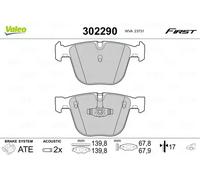 Brake pads Rear Axle 302290 VALEO for BMW 7 5 Gran Turismo