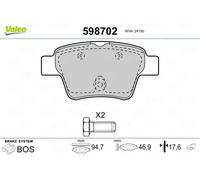 VALEO 598702 Brake pad set