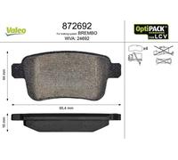VALEO 872692 Brake pad set