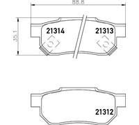 Brake pads Rear Axle 8DB 355 005-731 HELLA for ROVER HONDA ACURA MG