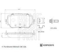 Brake pads Rear Axle ADBP420076 BLUE PRINT for MERCEDES-BENZ A-CLASS CLA GLB GLA