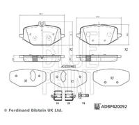 BLUE PRINT ADBP420092 Brake pad set