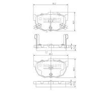 Brake pads Rear Axle J3610505 NIPPARTS for NISSAN HYUNDAI INFINITI KIA
