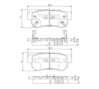 Brake pads Rear Axle J3610509 NIPPARTS for KIA HYUNDAI SSANGYONG