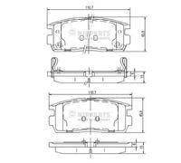 Brake pads Rear Axle J3610905 NIPPARTS for OPEL CHEVROLET HYUNDAI