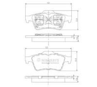 Brake pads Rear Axle J3611045 NIPPARTS for NISSAN FORD