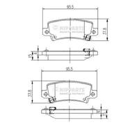 Brake pads Rear Axle J3612025 NIPPARTS for TOYOTA COROLLA COROLLA Compact