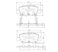 Brake pads Rear Axle J3612033 NIPPARTS for TOYOTA AURIS COROLLA Saloon