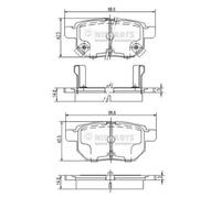 Brake pads Rear Axle J3612034 NIPPARTS for TOYOTA SUZUKI SUBARU LEXUS