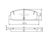 Brake pads Rear Axle J3613002 NIPPARTS for MAZDA 626 / MONTROSE Mk III Coupe